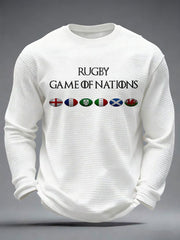 Men's Nations of Rugby Lover Printed Waffle Tops