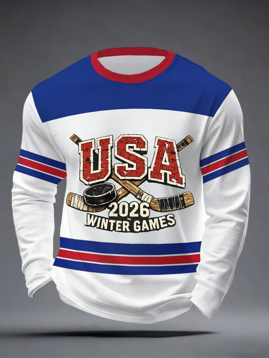 Men's American Hockey Long-Sleeve T-Shirt
