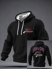 Men's American Hockey Printed Casual Hoodie