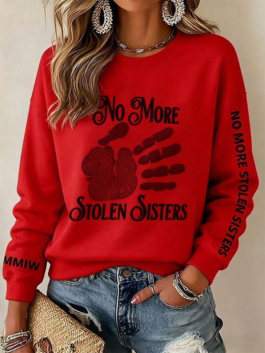 No More Stolen Sisters MMIW Graphic Sweatshirt - Empowerment for Indigenous Women Unisex Sweatshirt