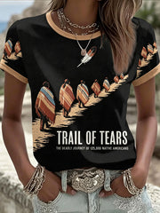 Women's Trail of Tears Printed Casual T-Shirt