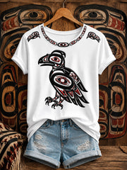 Women's Indigenous Art Print Casual T-Shirt