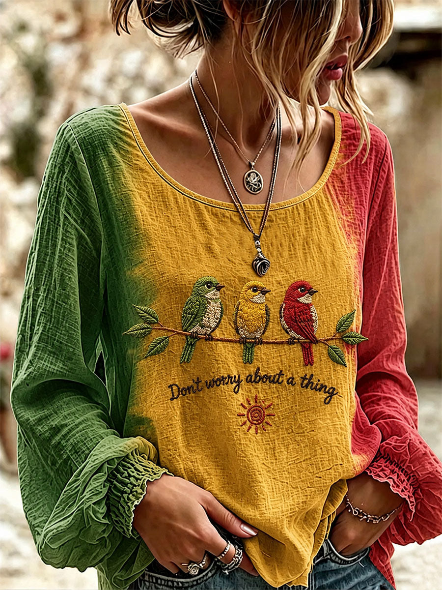 Women's 'Every Little Thing Is Gonna Be Alright' Printed Casual T-Shirt