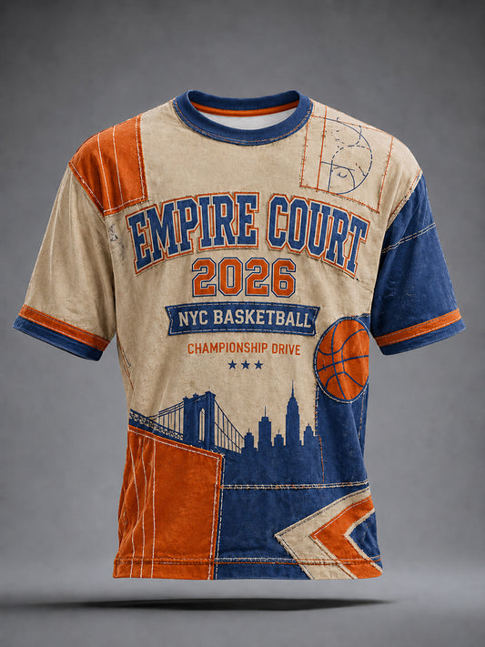 Men's Retro New York City Street Basketball Graphic Tee