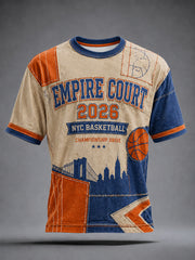 Men's Retro New York City Street Basketball Graphic Tee