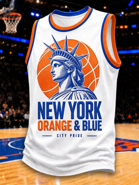 Men's GO NEW YORK GO! Gift For Basketball Fans Print Casual Vest