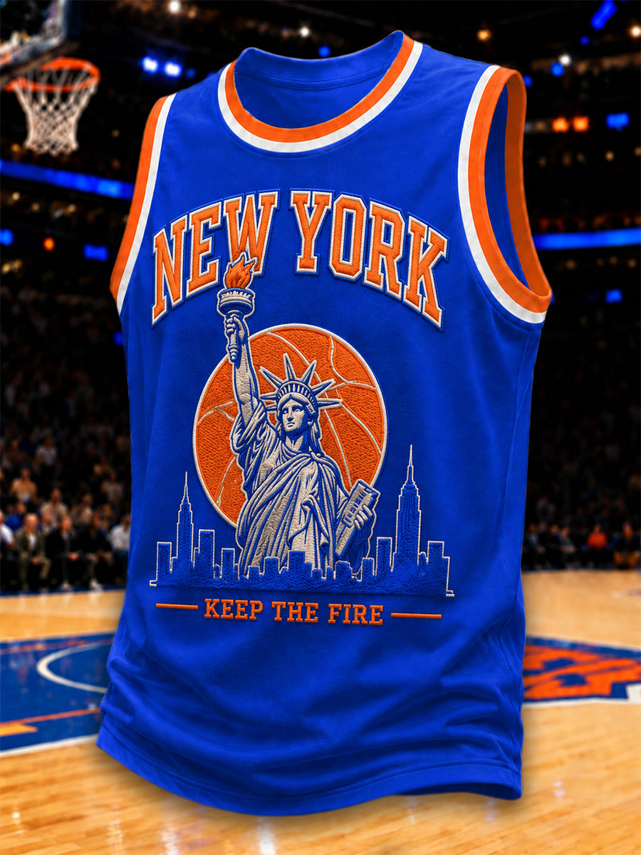 Men's GO NEW YORK GO! Gift For Basketball Fans Print Casual Vest