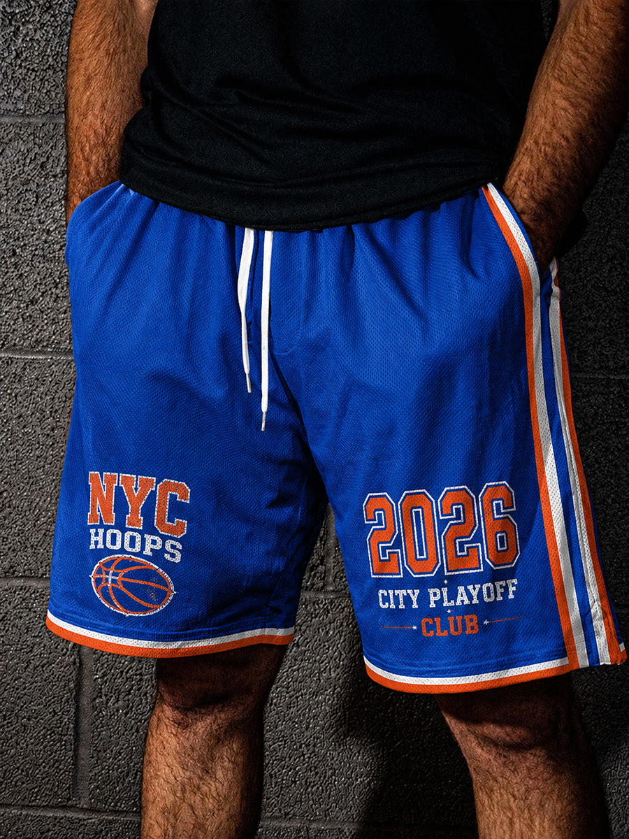 Men's Retro New York City Street Basketball Graphic Shorts