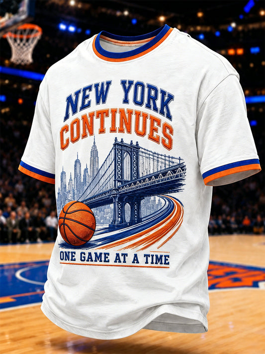 Men's GO NEW YORK GO! Gift For Basketball Fans Print Casual Tee