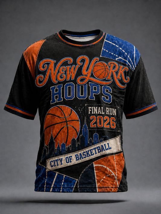 Men's Retro New York City Street Basketball Graphic Tee