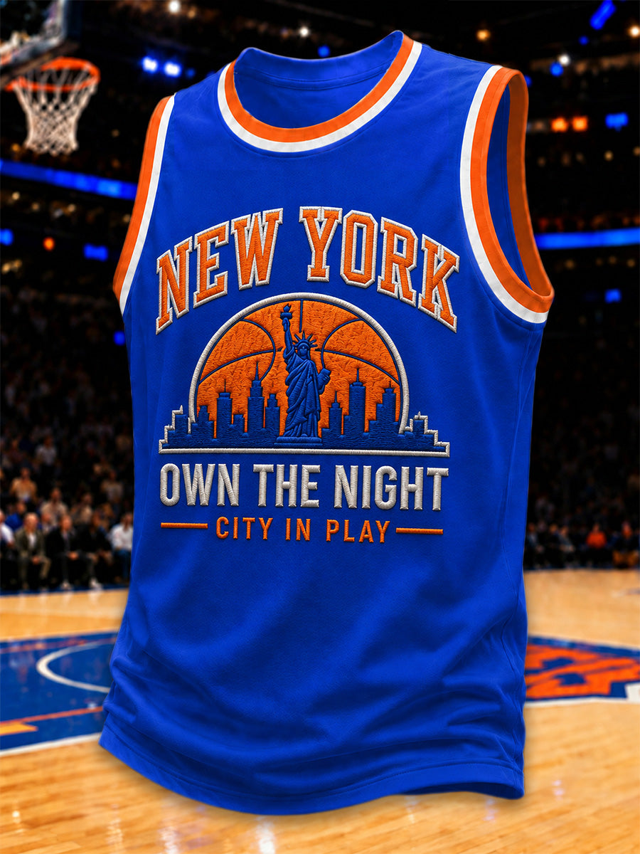 Men's GO NEW YORK GO! Gift For Basketball Fans Print Casual Vest