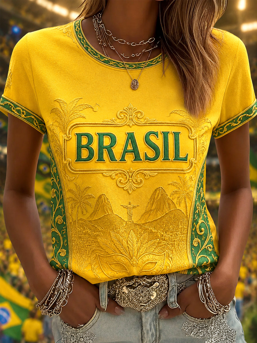 Women's Gift For Football Fans Print Casual Tee