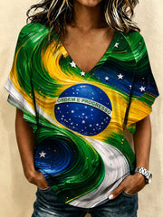 Women's Brazil Soccer Fan Gift  Short Sleeve T-Shirt