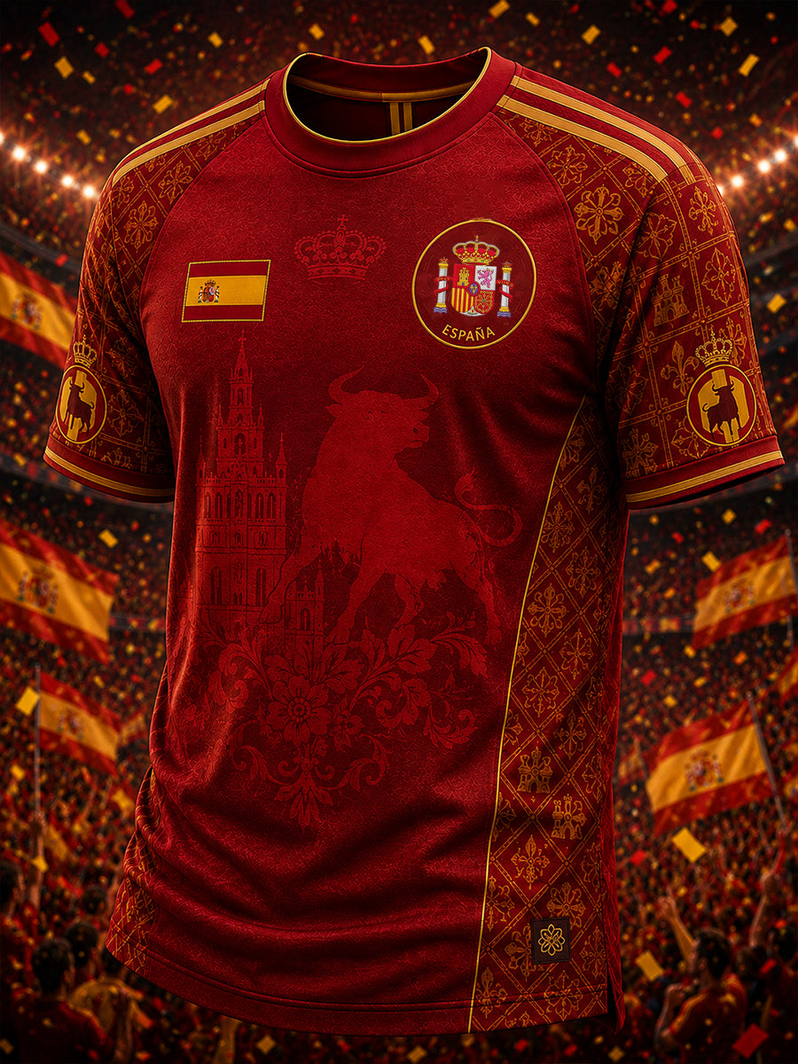 Men's Spain Football Lover Short Sleeves T-shirt