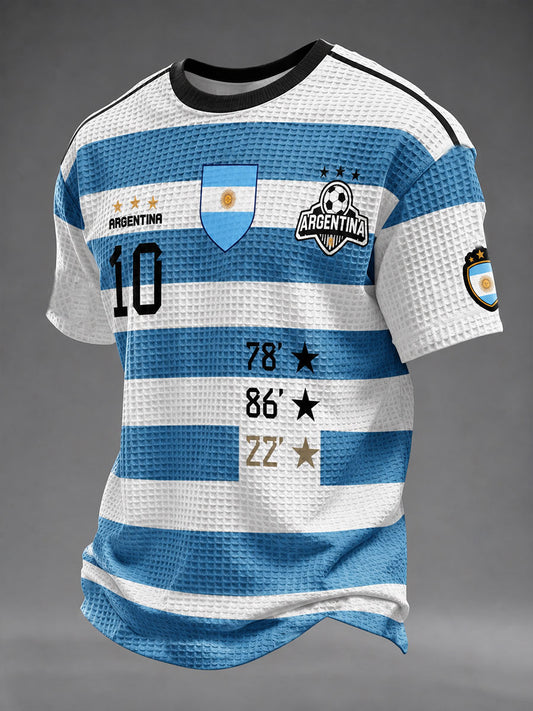 Men's Argentina Football  Waffle Short Sleeve