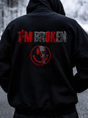 Men's I'm Ok I'm Broken Oversized Drop-Shoulder Hoodie