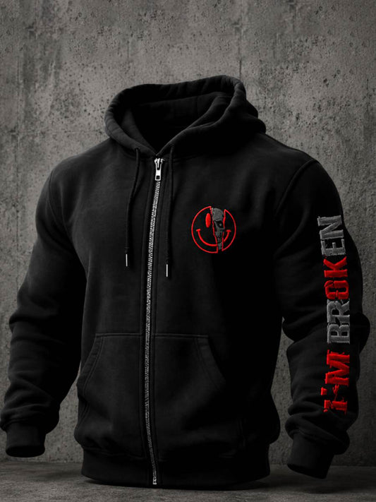 Men's I'm Ok I'm Broken Zip-Up Hoodie