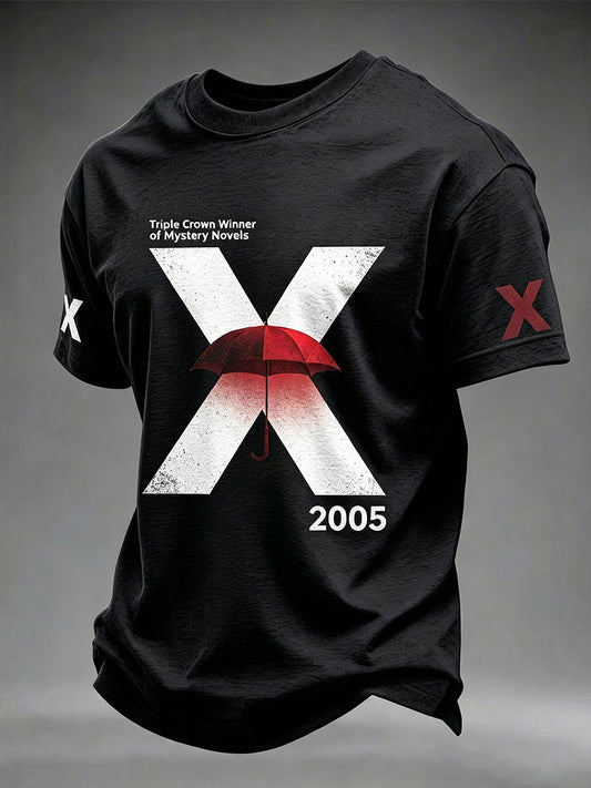 Men's Japanese mystery novelist print T-shirt