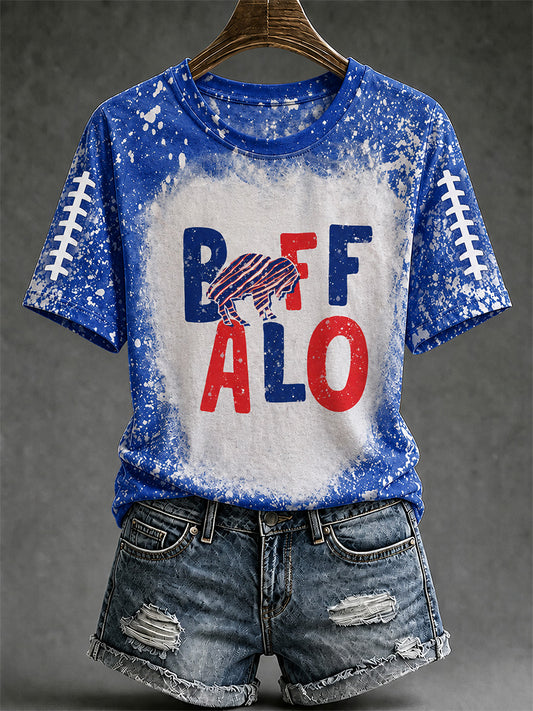 Women's Football Lover Buffalo Print Tee