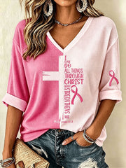 Women's Breast Cancer Awareness Waffle T-shirt