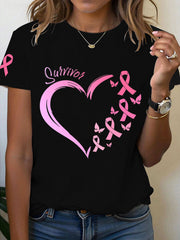 Women's Breast Cancer Awareness SURVIVOR Print T-Shirt