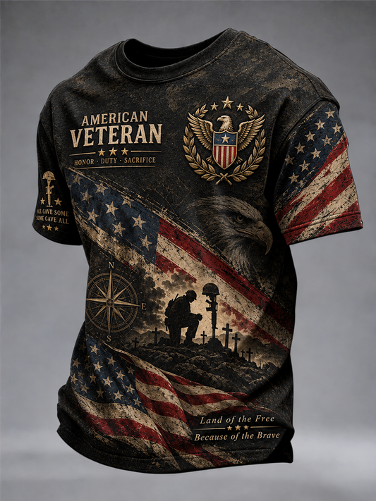 Men's U.S. Veterans Day Printed short sleeves t-shirt