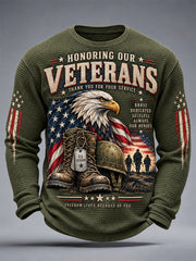 Men's U.S. Veterans Day Print Waffle Long Sleeve T-Shirt