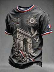 Men's French Armistice Day Commemorative Printed T-shirt