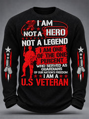 Men's U.S. Veterans Day Print Waffle Long Sleeve T-Shirt