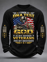 Men's U.S. Veterans Day Print Waffle Long Sleeve T-Shirt