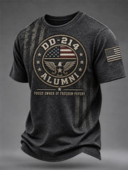 Men's Veterans Day DD-214 Alumni US Flag Print Casual Tee