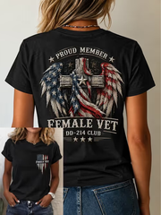 Women's U.S. Veterans Day Printed short-sleeved T-shirt