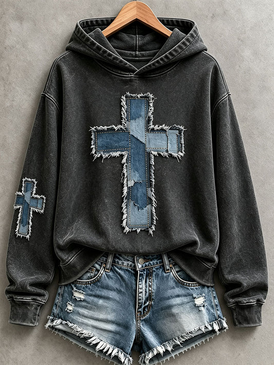 Women's Christian Art Cross Hoodie