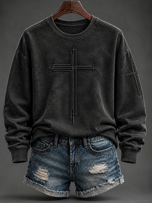 Women's Faith Print Casual Sweatshirt