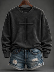 Women's Faith Print Casual Sweatshirt