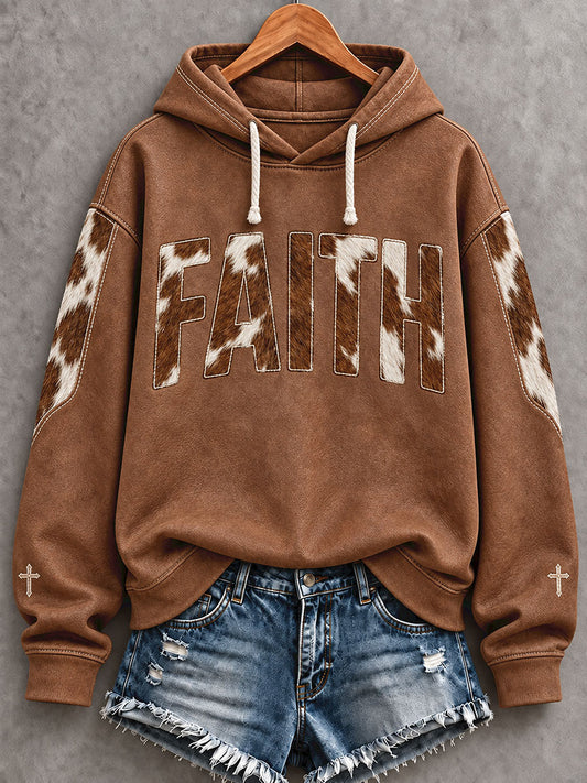 Women's Western Faith Lover Printed Hoodie