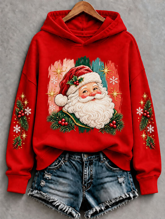 Women's  Funny Christmas Santa Claus Print Casual Regular Sweatshirt